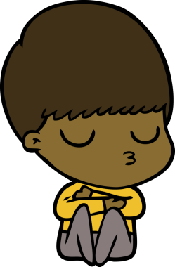 Bir insan tarafından çizilmiş sakin çocuk çizgi filmi.