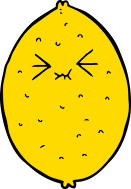 bir insan tarafından çizilmiş acı limon.