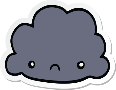 Bir insan tarafından çizilmiş bir karikatür bulutunun etiketi