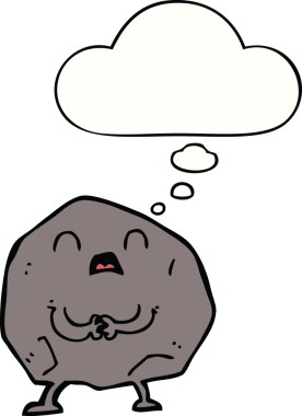 Bir insan tarafından çizilmiş düşünce baloncuklu karikatür.