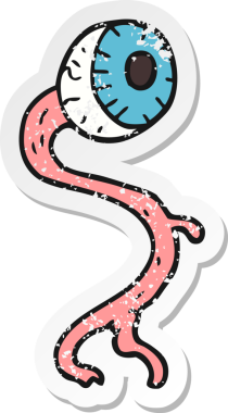 Bir insan tarafından çizilmiş iğrenç bir çizgi filmin gerilimli çıkartması.