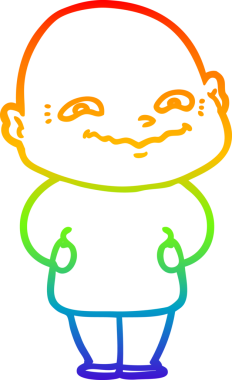 Gökkuşağı gradyan çizimi bir insan tarafından çizilmiş ürkütücü bir çizgi.