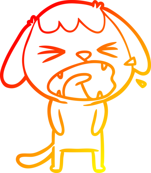 Bir insan tarafından çizilmiş sevimli bir köpeğin sıcak çizgi çizgisi.