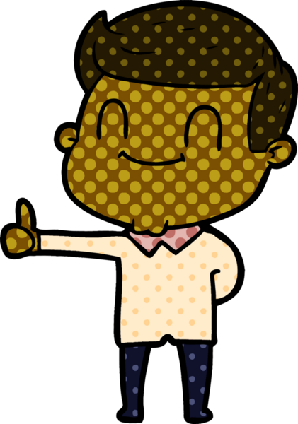 Bir insan tarafından çizilmiş çizgi film dostu bir adam.