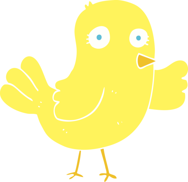 Bir insan tarafından çizilen kuşun düz renk çizimi