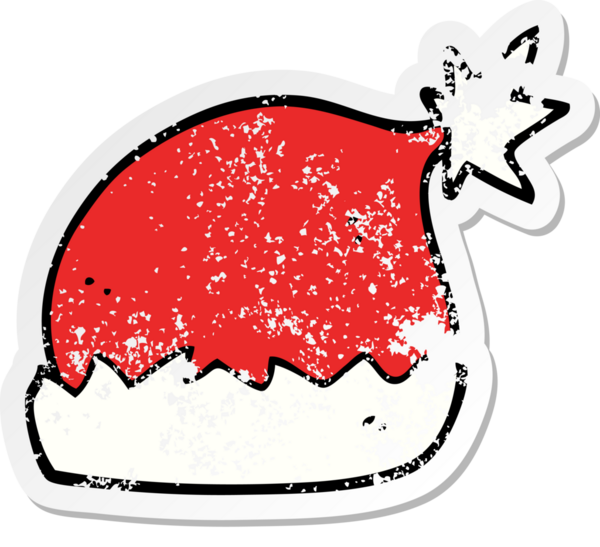 Bir insan tarafından çizilmiş karikatür Noel Baba şapkası.