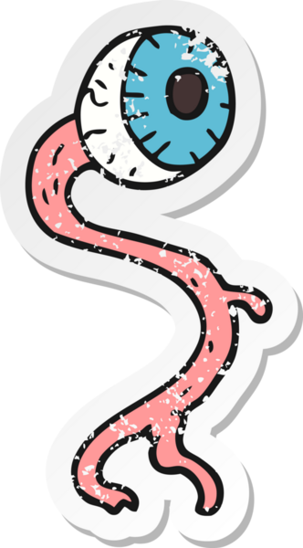 Bir insan tarafından çizilmiş iğrenç bir çizgi filmin gerilimli çıkartması.