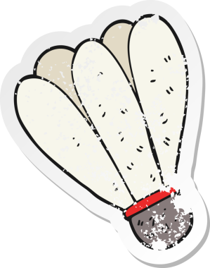 Bir insan tarafından çizilmiş badminton çizgi filminin gerilimli yapıştırması.