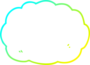 Bir insan tarafından çizilen karikatür bulutunun soğuk gradyan çizimi