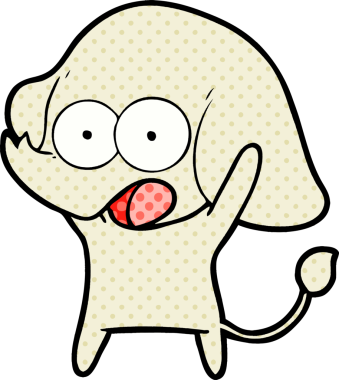 Bir insan tarafından çizilmiş şirin bir fil.