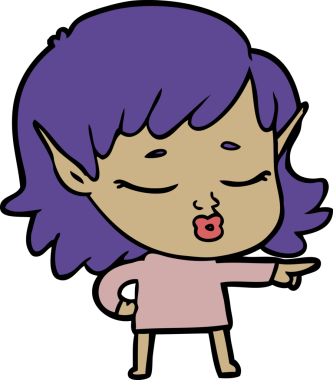 Bir insan tarafından çizilmiş güzel bir elf kızı.