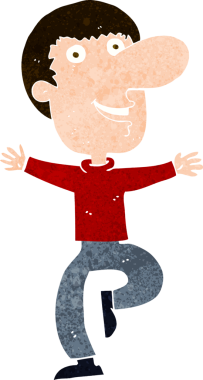 Bir insan tarafından çizilmiş mutlu bir adam.