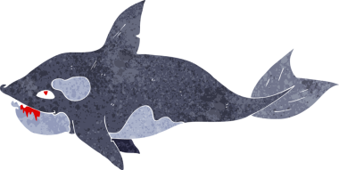 Bir insan tarafından çizilmiş katil balina.