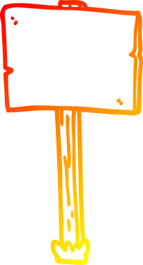 Bir insan tarafından çizilmiş bir çizgi tabelanın sıcak gradyan çizimi