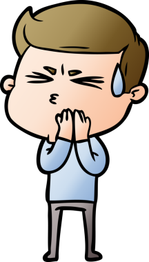 Bir insan tarafından çizilmiş terleyen çizgi film adamı.