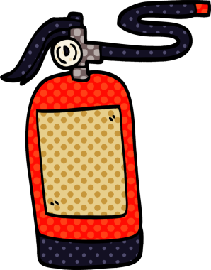 Bir insan tarafından çizilmiş çizgi film yangın söndürücüsü.