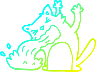 Bir çizgi film kedisinin insan tarafından çizilmiş soğuk çizgi çizgisi.