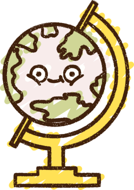 Bir insan tarafından çizilmiş Coğrafya Küre Tebeşiri