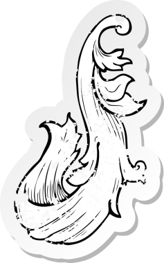 Geleneksel bir elin, insan eliyle çizilmiş gerilmiş depresif çıkartması.