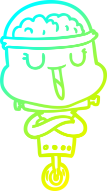 Bir insan tarafından çizilmiş mutlu çizgi film robotu çizimi.