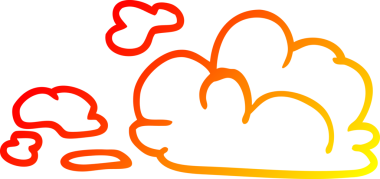 Bir insan tarafından çizilmiş yumuşak beyaz bulutların sıcak çizgi çizimi