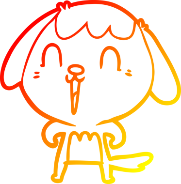 Bir insan tarafından çizilmiş sevimli bir köpeğin sıcak çizgi çizgisi.