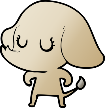 Bir insan tarafından çizilmiş şirin bir fil.