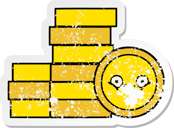 Bir insan tarafından çizilmiş bozuk paraların sıkıntılı çıkartması.