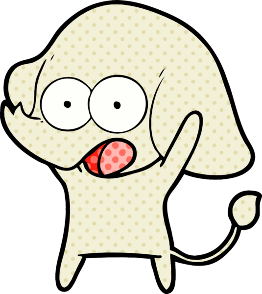 Bir insan tarafından çizilmiş şirin bir fil.