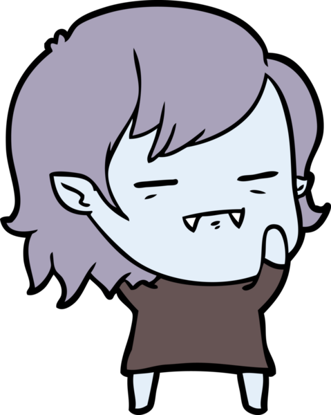 Bir insan tarafından çizilmiş ölümsüz vampir kız çizgi filmi.