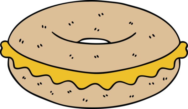 Bir insan tarafından çizilmiş tuhaf çizgi film peynirli simit.