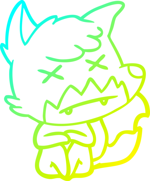 Bir insan tarafından çizilmiş ölü tilki çizgi filmi.