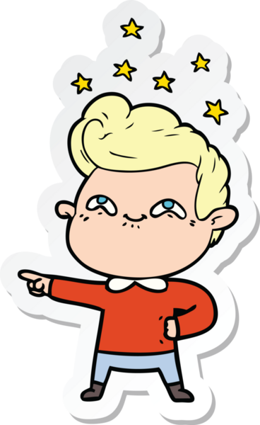 Bir insan tarafından çizilmiş heyecanlı bir adamın çıkartması.