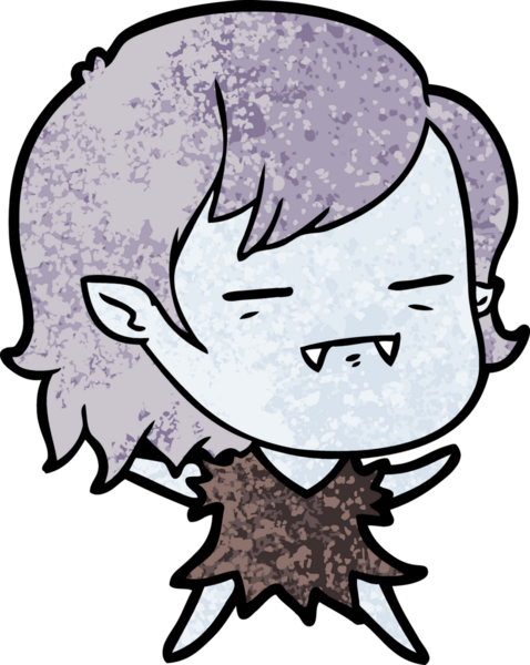 Bir insan tarafından çizilmiş ölümsüz vampir kız çizgi filmi.