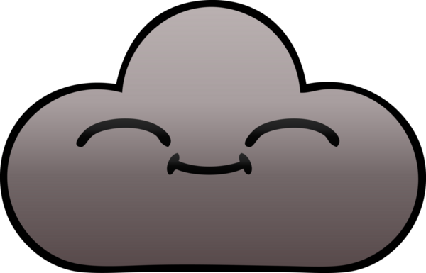 Bir insan tarafından çizilmiş bir fırtına bulutunun gölgelenmiş karikatürü