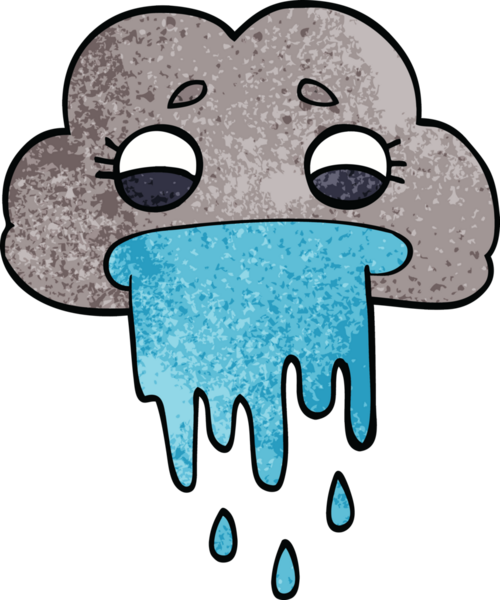 Bir insan tarafından çizilmiş karalama yağmur bulutu