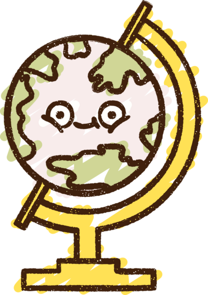 Bir insan tarafından çizilmiş Coğrafya Küre Tebeşiri