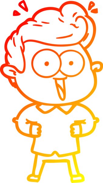 Bir insan tarafından çizilmiş, heyecanlı bir çizgi film çizimi.