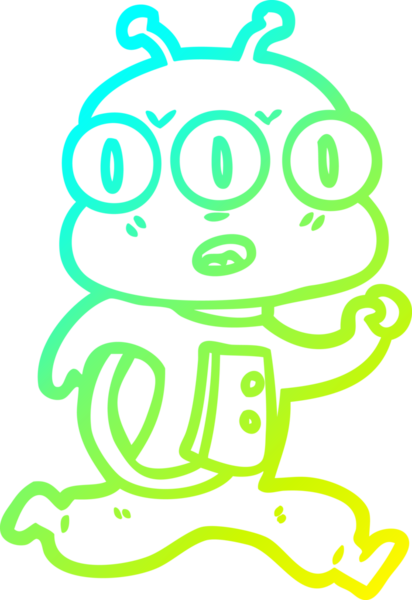 Bir insan tarafından çizilmiş üç gözlü bir karikatür çizimi.