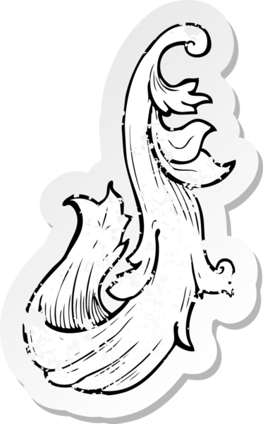 Geleneksel bir elin, insan eliyle çizilmiş gerilmiş depresif çıkartması.