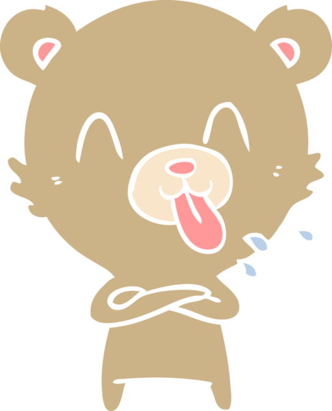 kaba düz renkli çizgi film ayısı bir insan tarafından çizilmiş.