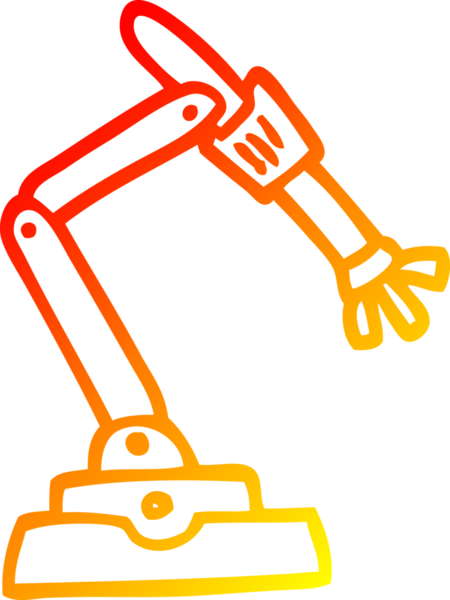 Bir insan tarafından çizilmiş bir robot elin sıcak çizgi çizimi