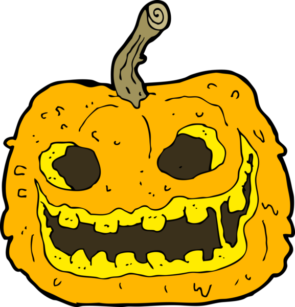 Bir insan tarafından çizilmiş ürkütücü balkabağı.