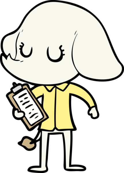 Bir insan tarafından çizilmiş şirin bir fil.