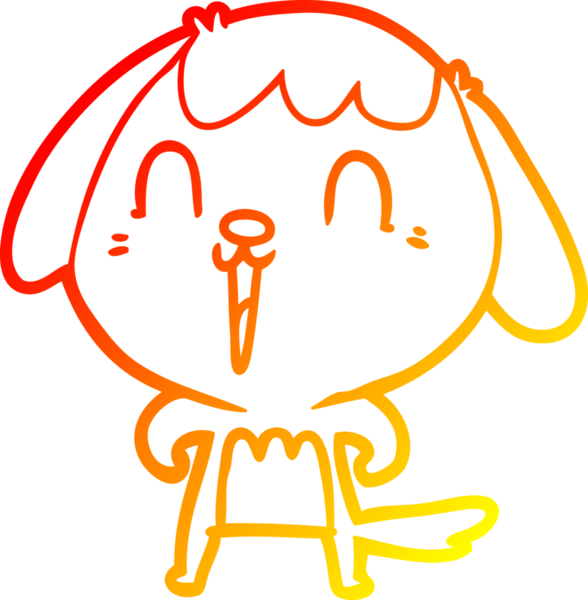 Bir insan tarafından çizilmiş sevimli bir köpeğin sıcak çizgi çizgisi.