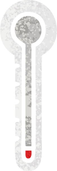 Bir insan tarafından çizilmiş cam termometrenin retro çizim tarzı karikatürü