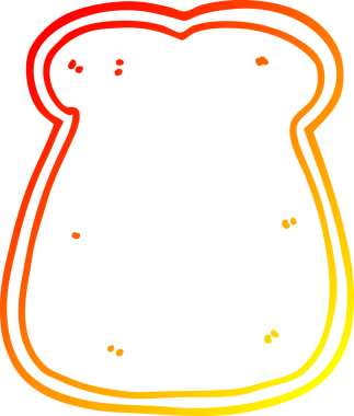 Bir insan tarafından çizilmiş bir ekmek diliminin sıcak gradyan çizimi