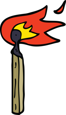 Bir insan tarafından çizilmiş karalama kibriti.