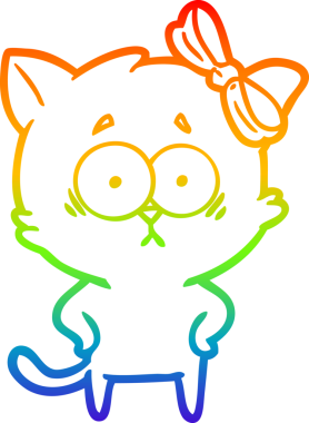 gökkuşağı gradyanı çizimi bir insan tarafından çizilmiş çizgi film kedisi