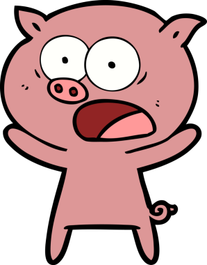 Bir insan tarafından çizilmiş domuz bağırması.